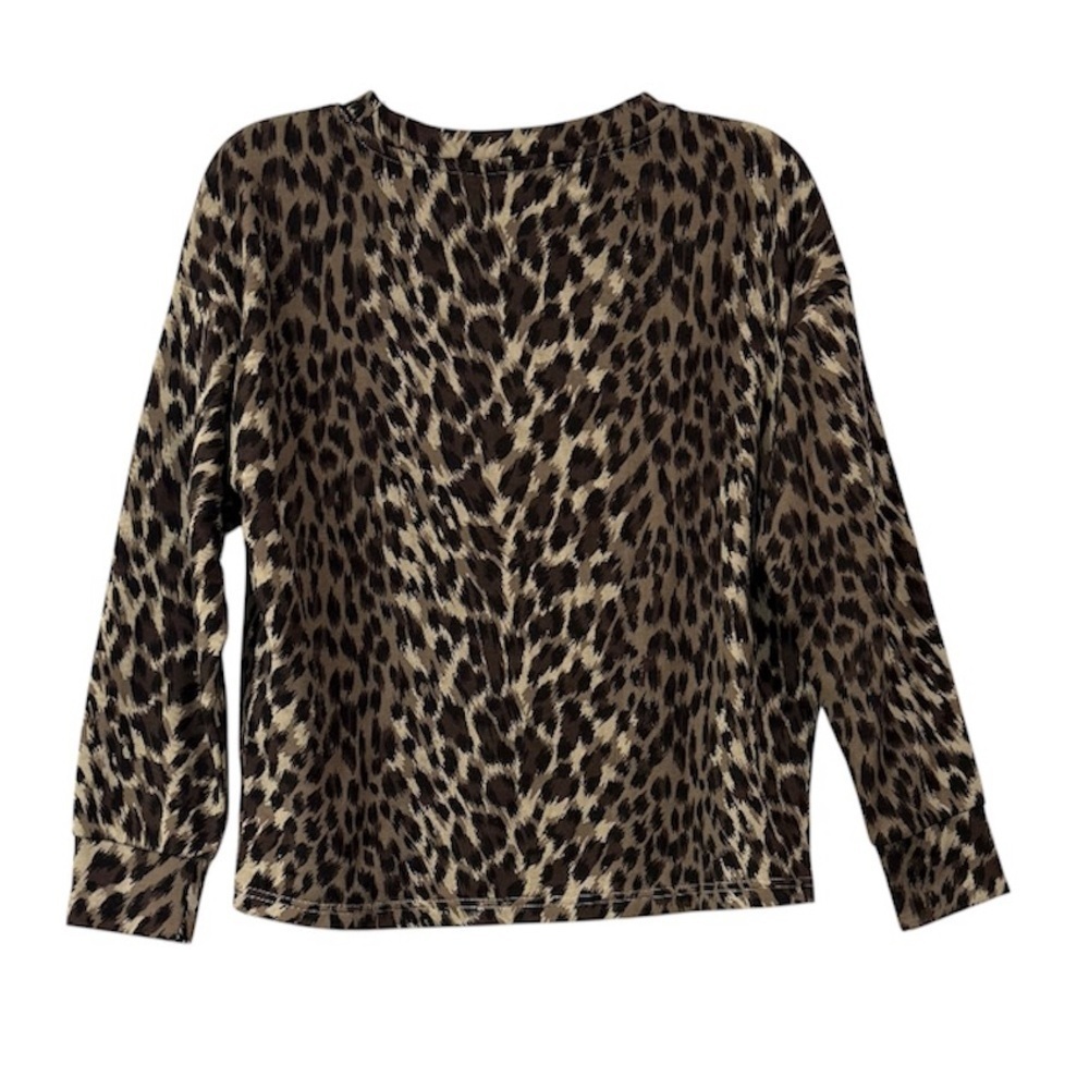 Banana Republic Leopard Print Sweatshirt Women XS Animal Print Crewneck NWT - Picture 3 of 7